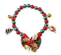 Yurosuis Colliers de Noël pour Chien - Collier pour Chiot Femelle,Collier avec Noeud Clochette et Pendentifs Sapin Père Noël Bonhomme de Neige Flocons Renne | Accessoire de Fêtes pour Chien et Chat
