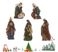 Yurosuis Crèche De Noël - Objet De Collection Religieux pour Intérieur - Figurines De La Nativité avec Sainte Famille Et Crèche | pour Appui De Fenêtre Église Porche Table À Manger École Adultes