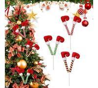 Yurosuis Décorations de Noël Lutins - 3 Pièces Décorations de Cime de Sapin Pattes de Lutin,Décoration de Porte pour Chambre Salon Mariage Fête et Ambiance de Fêtes
