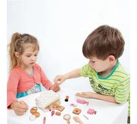 Yurosuis Kit de Maquillage Mignon, Salon de Coiffure et Maquillage en Bois | Ensemble de Jouets de pour Faire Semblant de Jouer en Toute sécurité | Kit de de Simulation, Jouets