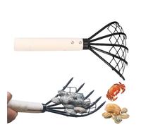 Yurosuis Râteaux de Jardin - 5-Dents Griffes en Acier pour Palourdes | Outil Manuel de Cultivateur et Bêche avec Poignée Ergonomique pour Désherbage Sol Terre Sable Jardin Jardinage Extérieur Paysage