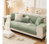 YURRO Housse de canapé en chenille tissée à rayures - Doux pour la peau - Protection pour accoudoirs et meubles avec base antidérapante