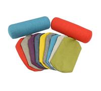 YURRO Housse de coussin ronde en lin pour traversin cylindrique pour tout le corps, taie d'oreiller pour mousse à mémoire de forme, mousse déchiquetée/coton (bleu, 18 x 50 cm)