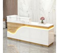 yurstcggh Accueil Comptoir avec LED,Comptoir de Réception avec Grande Surface de Travail,Meuble de Bureau,pour Salon de Coiffure,Bureau,Boutique 150×60×100cm Style 2 - Position élevée à Droite