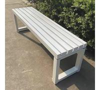 yurstcggh Banc de Jardin, Bancs Exterieur, Bonne Portance, Banc Publique en Bois Massif Résistant Aux Intempéries Confort et Minimalisme(White+White - 100×40×45cm)