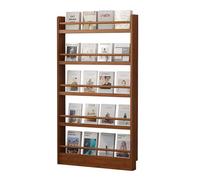 yurstcggh Bibliothèque en Bois, Bibliothèque Derrière la Porte,Étagères en Bois à 3-5 Niveaux,Ultra-Mince,10 cm,pour Chambre d'enfant, Salon, Chambre, Bureau 50×10×155cm Marron