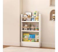 yurstcggh Bibliothèque en Bois, Bibliothèque Derrière la Porte,Étagères en Bois à 3-5 Niveaux,Ultra-Mince,10 cm,pour Chambre d'enfant, Salon, Chambre, Bureau 50×10×89cm Blanc