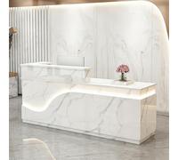 yurstcggh Bureau Caisse pour Magasin,Comptoir de Réception avec Tiroir-Clavier,Bureau de Réception pour Salon,Hôtel,Magasin,Lobby 150×60×100cm Style 10 - Position élevée à Droite