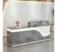 yurstcggh Bureau Caisse pour Magasin,Comptoir de Réception avec Tiroir-Clavier,Bureau de Réception pour Salon,Hôtel,Magasin,Lobby 130×60×100cm Style 4 - Position élevée à Gauche