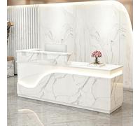 yurstcggh Bureau Caisse pour Magasin,Comptoir de Réception avec Tiroir-Clavier,Bureau de Réception pour Salon,Hôtel,Magasin,Lobby 150×60×100cm Style 5 - Position élevée à Droite