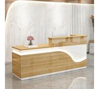 yurstcggh Bureau Caisse pour Magasin,Comptoir de Réception avec Tiroir-Clavier,Bureau de Réception pour Salon,Hôtel,Magasin,Lobby 180×60×100cm Style 7 - Position élevée à Gauche