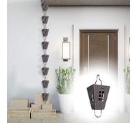 yurstcggh Chaîne De Pluie Décorative,Chaîne de Descente Durable,Matériau métallique,for Gouttières/Gouttières/Drainage des Avant-toits,Décoration de Jardin,Carillon éolien pour Terrasse 2.5m