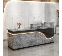 yurstcggh Comptoir de Réception Magasin,Bureau de Caisse,avec Tiroirs Verrouillables et Éclairage LED,pour Hall D'entrée,Commerce,Magasin,Boutique,Salon de Beauté 160×60×100cm