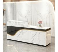 yurstcggh Comptoir de Reception,Table de Réception,Comptoir Caisse Salon de Coiffure,Meuble de Bureau,pour Studio de Beauté,Magasin,Supermarché,Caisse 140×60×100cm Style 22 - Position élevée à Droite