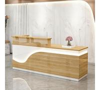 yurstcggh Comptoir de Reception,Table de Réception,Comptoir Caisse Salon de Coiffure,Meuble de Bureau,pour Studio de Beauté,Magasin,Supermarché,Caisse 140×60×100cm Style 7 - Position élevée à Droite