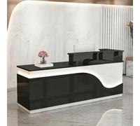 yurstcggh Comptoir de Reception,Table de Réception,Comptoir Caisse Salon de Coiffure,Meuble de Bureau,pour Studio de Beauté,Magasin,Supermarché,Caisse 160×60×100cm Style 9 - Position élevée à Gauche