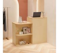 yurstcggh Comptoir Réception,Comptoir Accueil avec Rangement,Petit Comptoirs de Caisse,Bureau Caisse pour Magasin,en Bois pour Salon de Coiffure,Studio de beauté,Magasin 120×45×95cm Amande