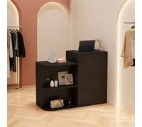 yurstcggh Comptoirs De Magasins,Comptoir avec étagères Ouvertes,Comptoir De Réception,Table De Réception pour Bureau d'accueil,Salon De Beauté,Hall D'entrée 120×45×95cm Noir