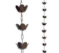 yurstcggh Descente de Gouttière Chaine,Chaine de Gouttière,Durable,Prévention de la Rouille,Remplacement pour Les Descentes Pluviales,Système de Déviation Pluviale avec Coupes 1.5m