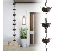 yurstcggh Descente de Gouttière Chaine,Chaine de Gouttière,Durable,Prévention de la Rouille,Remplacement pour Les Descentes Pluviales,Système de Déviation Pluviale avec Coupes 2m