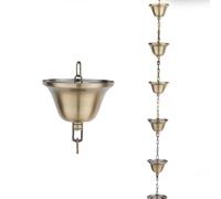 yurstcggh Descente de Gouttière Chaine,Chaine de Gouttière,Durable,Prévention de la Rouille,Remplacement pour Les Descentes Pluviales,Système de Déviation Pluviale avec Coupes 1m