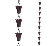 yurstcggh Descente de Gouttière Chaine,Chaine de Gouttière,Durable,Prévention de la Rouille,Remplacement pour Les Descentes Pluviales,Système de Déviation Pluviale avec Coupes 4m