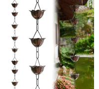 yurstcggh Descente de Gouttière Chaine,Chaine de Gouttière,Durable,Prévention de la Rouille,Remplacement pour Les Descentes Pluviales,Système de Déviation Pluviale avec Coupes 1.5m
