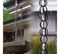 yurstcggh Descente de Gouttière Chaine,Chaine de Gouttière,Durable,Prévention de la Rouille,Remplacement pour Les Descentes Pluviales,Système de Déviation Pluviale avec Coupes 1.5m