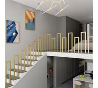 yurstcggh Métal Garde Corps en Forme de U,Fampes de Sécurité,Garde Corps Escalier Interieur,Rampe d'escalier en Forme de U dorée,Rambarde Sécurité pour Couloir Porche Jardin Doré 95cm