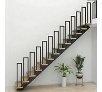 yurstcggh Rambarde d'escalier,Balustrade Décorative,Garde Corps Escalier Noir Metal,Rampes de Sécurité,Main Courante pour Villas,Balcons,Couloirs,Intérieur et Extérieur Noir 35cm