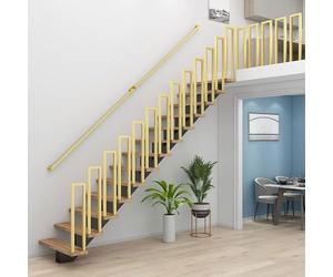yurstcggh Rambarde Exterieur,Verticale Installation Balustres,Rampe Escalier Interieur en Forme de U,pour Loft,Balcon,Garde Corps Exterieur,Verticale Installation Doré 90cm