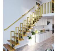 yurstcggh Rampe D'Escalier Moderne en U,Garde Corps Escalier,Rambarde pour Villas Balcons Couloirs Appartements,Intérieur et Extérieur,Verticale Installation au Sol,Main Courante en U Doré 110cm