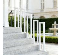 yurstcggh Rampe d'escalier Moderne Intérieur,Garde Corps en Metal,Garde Corps en U Montage au Sol,pour Terrasse,Verticale Installation Balustres pour Intérieure,Extérieur Blanc 35cm