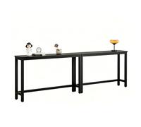 yurstcggh Table Console D'entrée 240cm Noir Bout de Canapé Étroit,Table Console Fine,idéale pour optimiser l'espace derrière Les Portes,Les canapés,dans Les entrées et Les couloirs