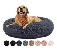 Yurun Panier pour Chien Grande Taille Orthopedique Chien Chat Lit Panier Grand Chat Chien Confortable Peluche Douce pour Chiens Petits et Moyens - Gris foncé ø100cm