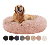 Yurun Panier Rond pour Chien et Chat Panier Chien Lit Tapis De Chien Rond Ntidérapant Fond imperméable pour Chiens Petits et Moyens - Rose ø60cm