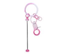 Yusat 24 Pièces Barres de Porte-clés Perlées en Vrac Porte-clés Vierges pour Perles Breloques de Sac à Dos Tirettes avec Bâtons de Perles en Métal pour Accessoires de A (Type 5 Rose)
