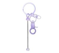 Yusat 24 Pièces Barres de Porte-clés Perlées en Vrac Porte-clés Vierges pour Perles Breloques de Sac à Dos Tirettes avec Bâtons de Perles en Métal pour Accessoires de A (Type 4 Violet)