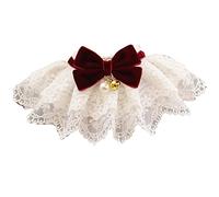 Yusat Bibs de Dentelle de Compagnie Collier Mignon Arc Doux Facile à Porter Scarpe de Bavardage Confortable pour la Décoration de Chat pour Chiens (M)