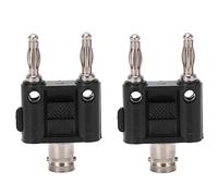 Yusat Connecteur banane BNC double femelle vers double rangée 4 mm 500 V ABS plaqué laiton pour équipement électronique industriel