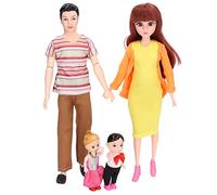 Yusat Ensemble de Poupée Familiale 5 Pièces, Cadeaux d'anniversaire éducatifs pour Personnes, Accessoires avec Papa, Maman Enceinte, Garçons et Filles
