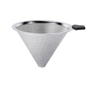 Yusat Filtre à café Réutilisable, Fine en Acier Inoxydable | Compatible avec et Hario 02 03, Brasse 6 8 10 Tasses, Capture le Marc pour une Saveur Plus Riche, Facile à Laver