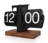 Yusat Horloge à Rabat rétro - Horloge de Bureau numérique à Rotation Automatique, Horloge de Bureau mécanique à Piles, Noir - Idéale pour la Maison, Le Bureau, la décoration de la Chambre (Piles Non)