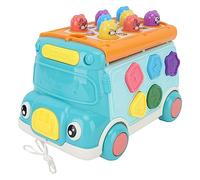 Yusat Jouet d'apprentissage Lumineux Musical, Jouet de Bus de Jeu de Martelage, Structure à Six Côtés, éclairage Doux pour Cadeau de Réception-Cadeau pour bébé