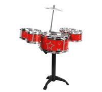 Yusat Kit de Batterie Jazz pour Tout-Petits, Coordination œil-Main, Haute sécurité, Robuste, ABS, Assemblage Facile, Ensemble de Batterie pour Enfants, pour Un Usage éducatif en Famille (Rouge)