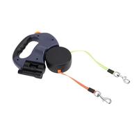 Yusat Laisse Double Rétractable pour 2 Chiens, Laisse Extensible à Double Tête avec Veilleuse, Verrouillage de sécurité, Longueur Réglable, Légère pour Chiens de Petite et Moyenne (Bleu foncé)
