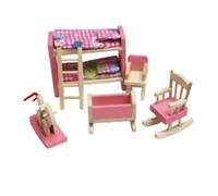 Yusat Lit superposé en Bois pour Maison de Poupée avec Ensemble de | Construction en Bois Massif, Bords Arrondis Sûrs, Comprend des Chaises et une échelle, Accessoires de Chambre Réalistes