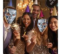 Yusat Masque de bal masqué, masque de fête, visage de boule disco pailleté