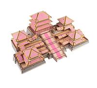 Yusat Puzzle 3D pour Enfant, Modèle de Maison Chinoise, Accessoire en Bois, Puzzle assemblé, Jouet Intelligent, DIY