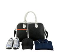 Yusat Sac de Sport Sac de Sport Entraînement avec Compartiment à Chaussures Matériau PU Imperméable 42x40x22cm Voyage Fitness en Plein Air Épaule Multifonctionnel Double Porte Zip (Noire)